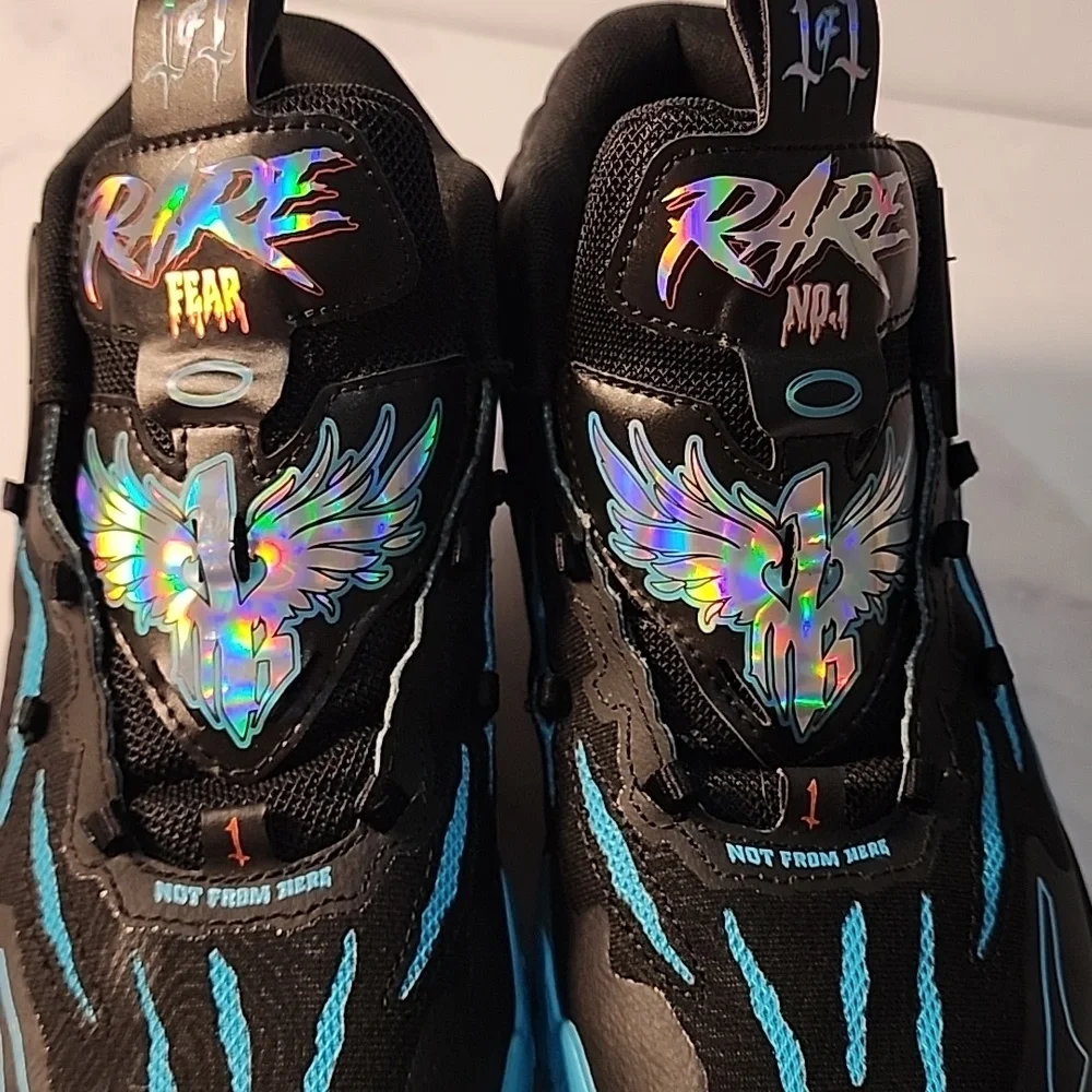 PUMA Rare Fear   Blue Hive Basketball Black Sneakers Athletic Shoes Unixes
